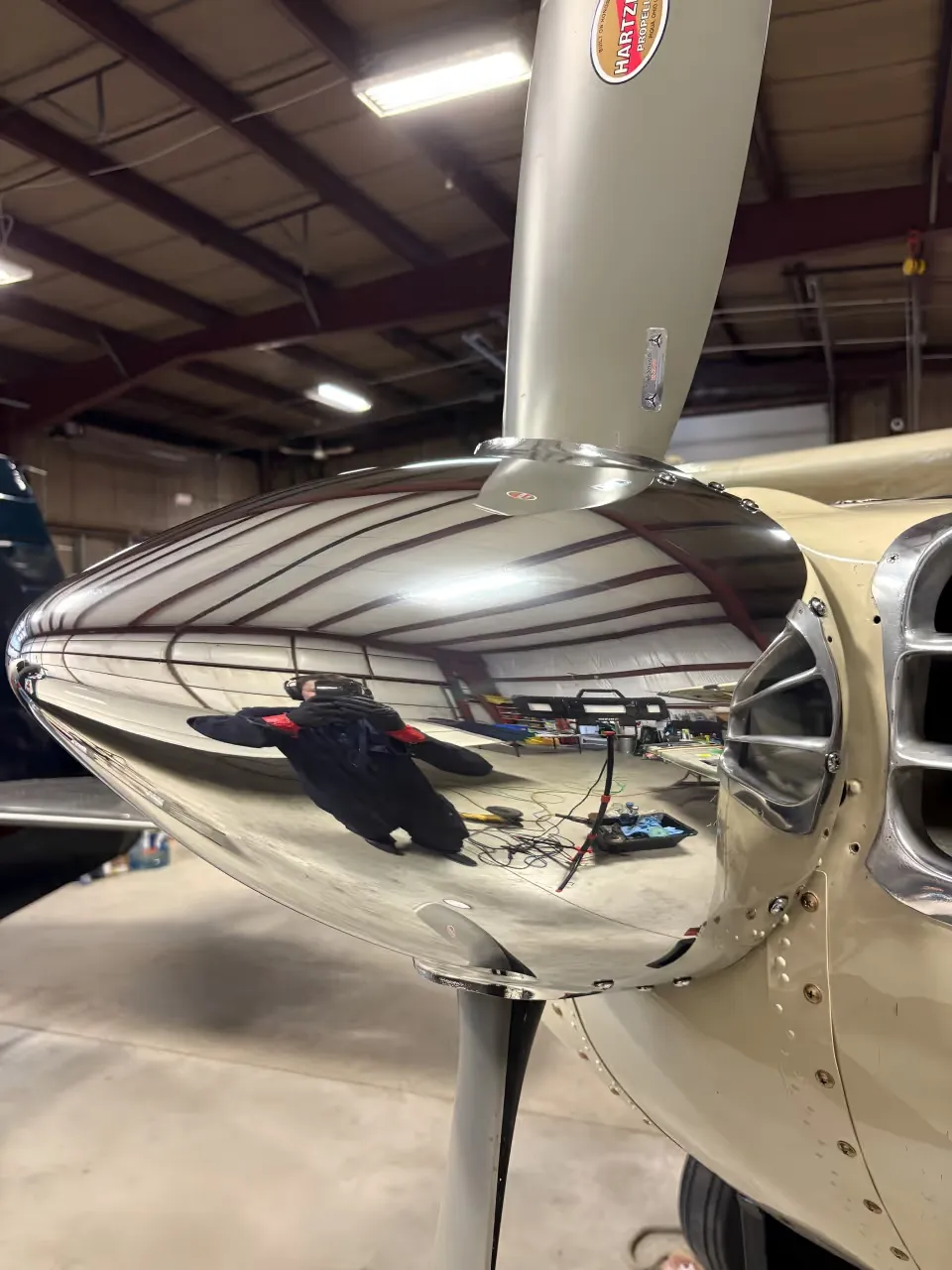 Mirror-polished aluminum cowl