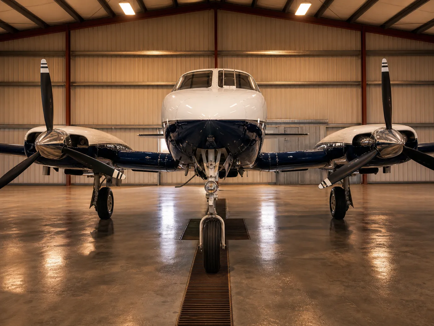 King Air in hangar