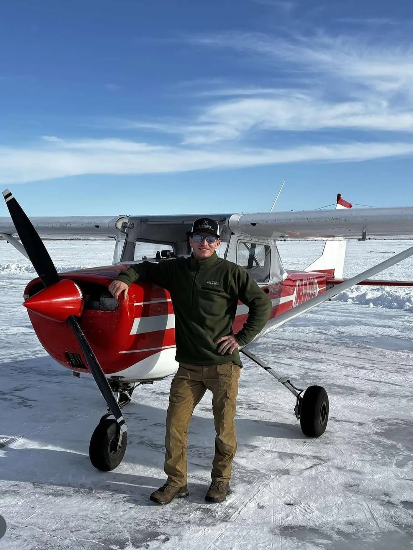 Wyatt Kaenel with a freshly detailed aircraft